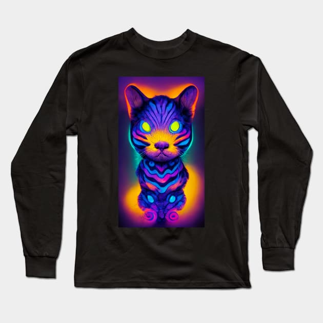 Another Psychedelic Cat Long Sleeve T-Shirt by RichieDuprey